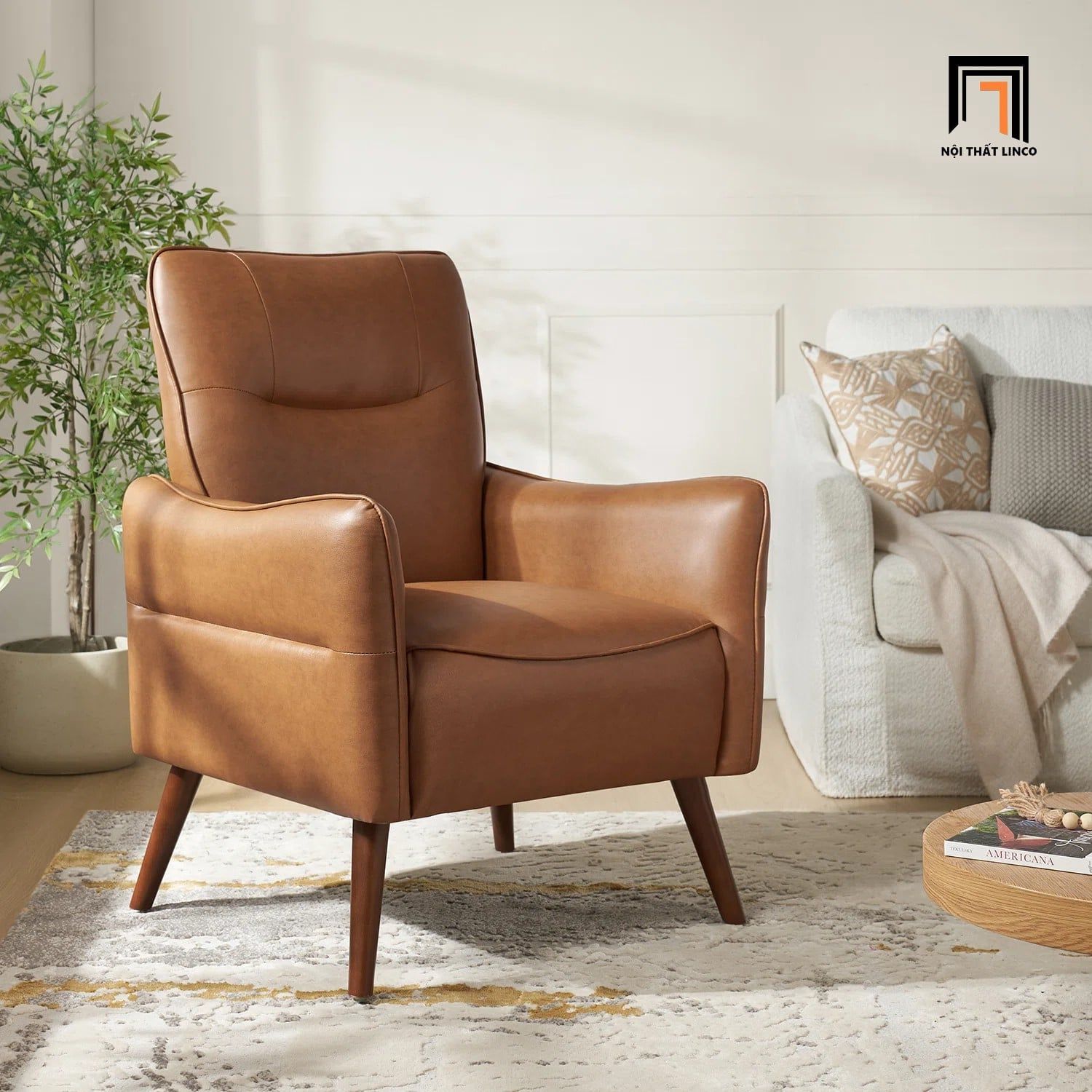  Ghế sofa đơn da giả DT106 Amylee cho văn phòng ngồi tiếp khách 