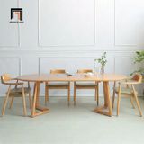  Bộ bàn ăn hình oval 4 ghế 48-BAG4-Boerne mặt gỗ đẹp 