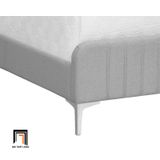  Giường ngủ màu xám ghi GN110 Brent 1m6 x 2m chân inox bạc 