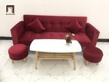  Bộ ghế sofa giường đa năng GBL2 2m màu đỏ vải nhung giá rẻ 