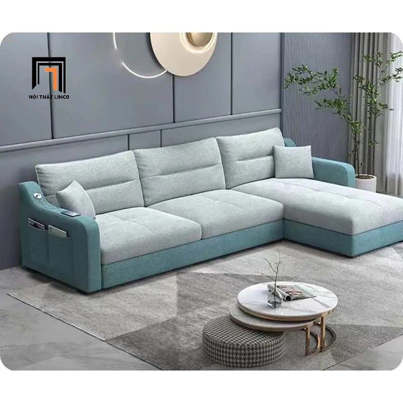  Bộ ghế sofa chữ L GT53 Kles 2m4 x 1m6 giá rẻ vải nỉ bố 