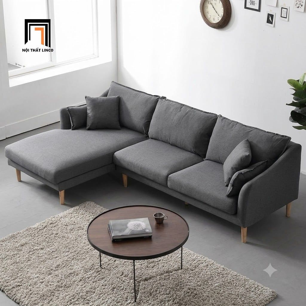  Bộ ghế sofa góc L giá rẻ 2m4 x 1m6 GT2 Consenja cho chung cư 