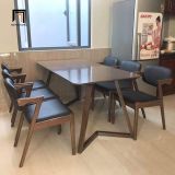  Bộ bàn ăn 6 ghế bọc da giả đen 15-BAG6-Orrock dài 1m6 