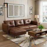  Ghế sofa băng da sang trọng 2m BT96 Foia màu nâu đậm 