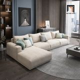  Ghế sofa U vải nhung UT79 Omaha màu xám tro hiện đại 