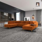  Ghế sofa chữ U UT19 Tyne 3m2 màu cam cao cấp 