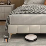  Giường bọc da giả xám trắng GN81 Moya phòng ngủ gia đình 