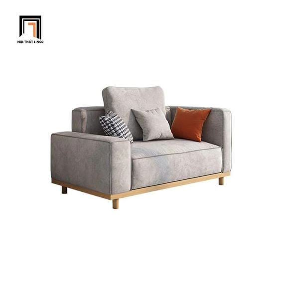 sofa đơn vải nỉ xám