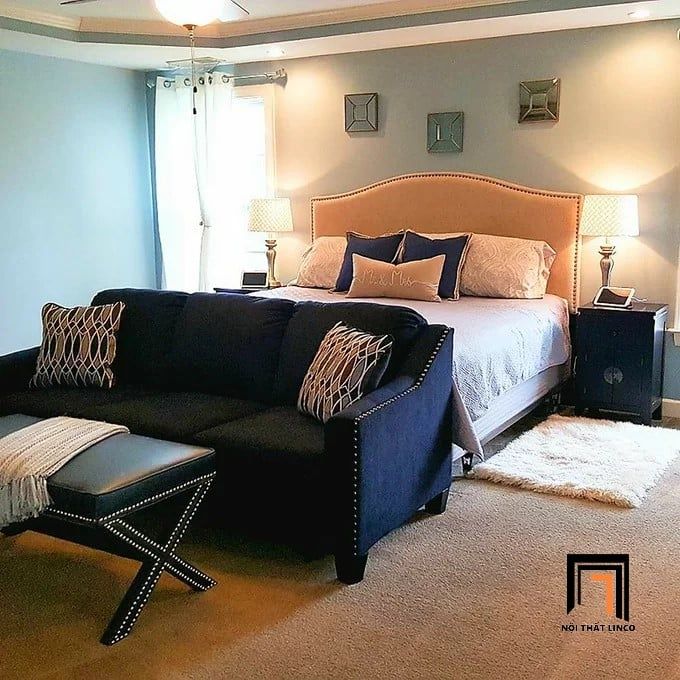  Ghế sofa văng phòng khách dài 2m BT35 Canchola đính nút đẹp 