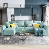  Ghế sofa chữ U UT16 Dixie 2m9 xanh ngọc giá rẻ 