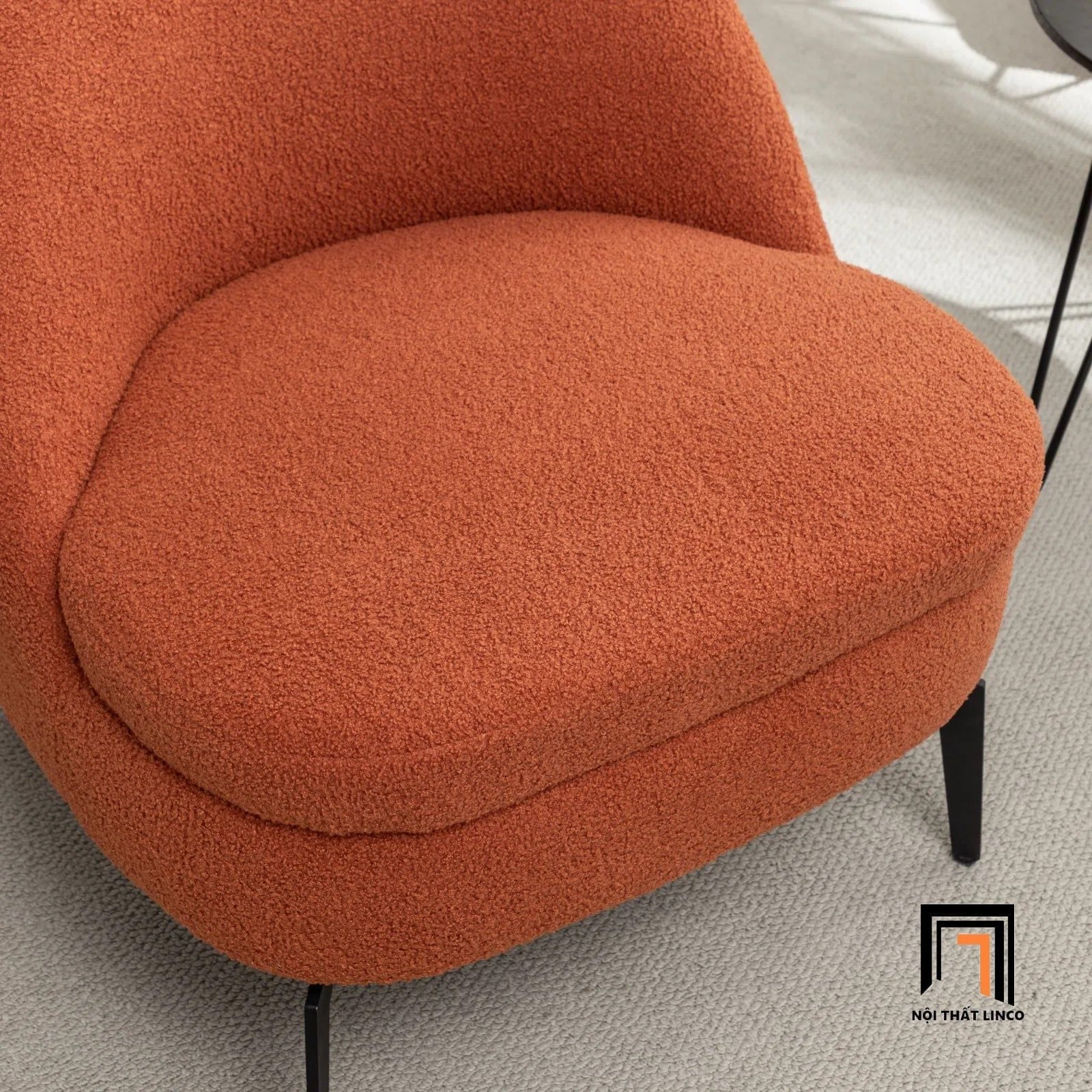  Ghế sofa đơn màu carot vải lông cừu DT111 cho sảnh chờ nhỏ 