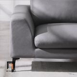  Bộ ghế sofa da góc L phòng khách lớn GT71 Klema xám lông chuột 