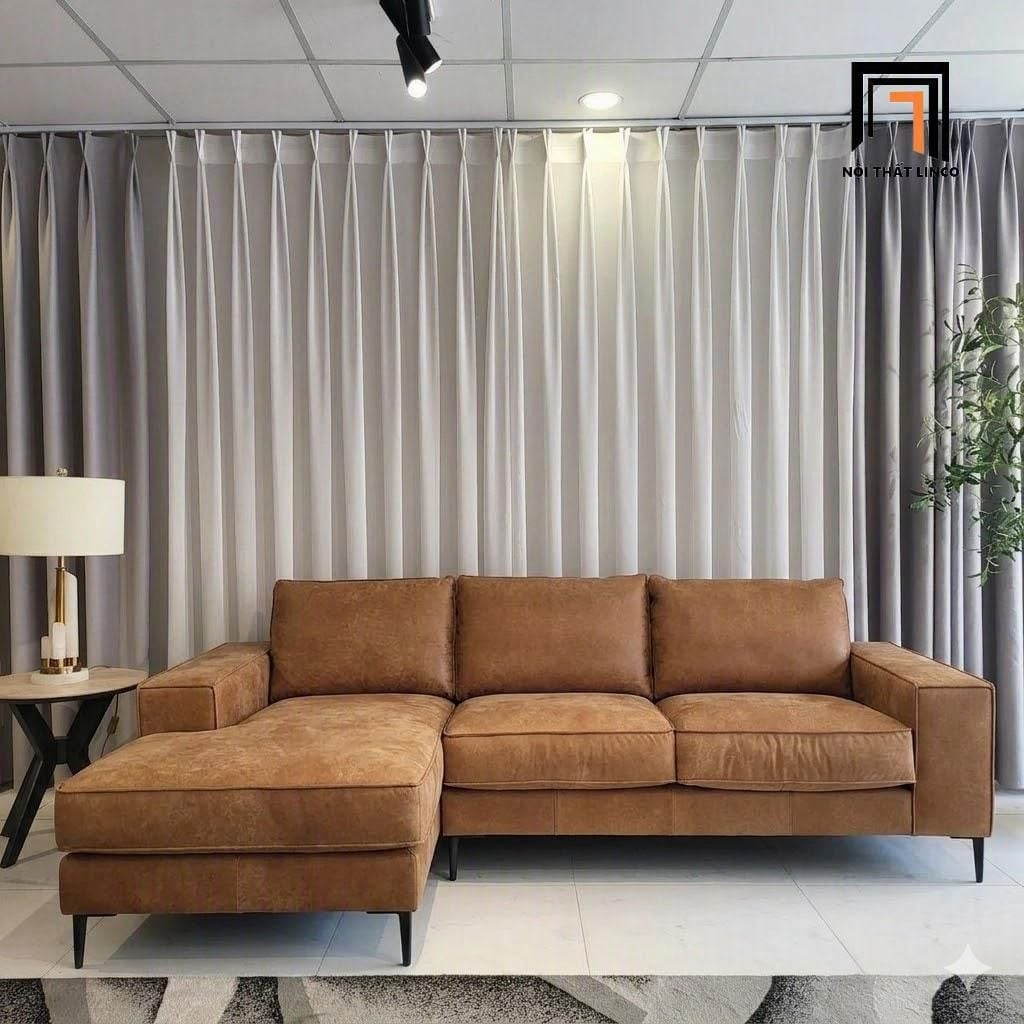  Bộ sofa U da nâu UT78 Mondazie 3m3 thiết kế hiện đại 