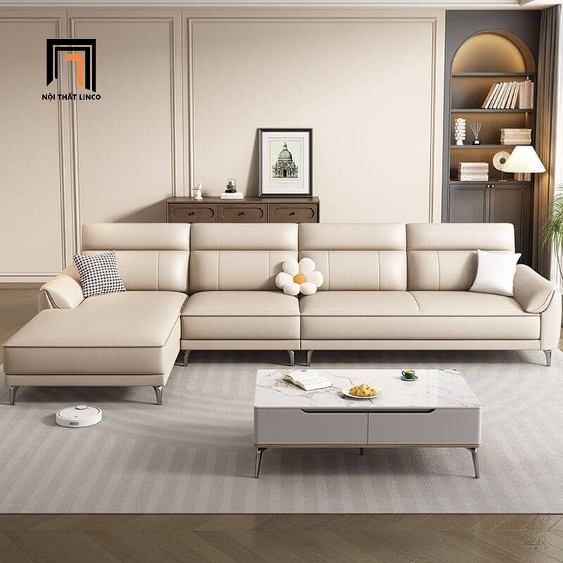  Bộ ghế sofa góc da Pu bóng GT273 Tazrou 2m4 x 1m6 hiện đại 