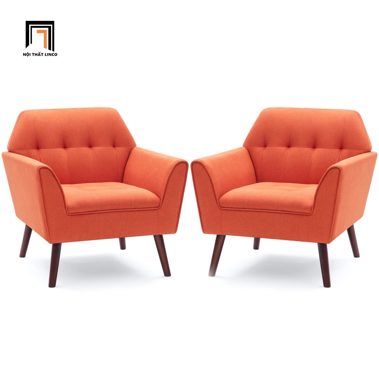  Ghế sofa đơn màu cam hiện đại DT97 Chopda phòng khách đẹp 