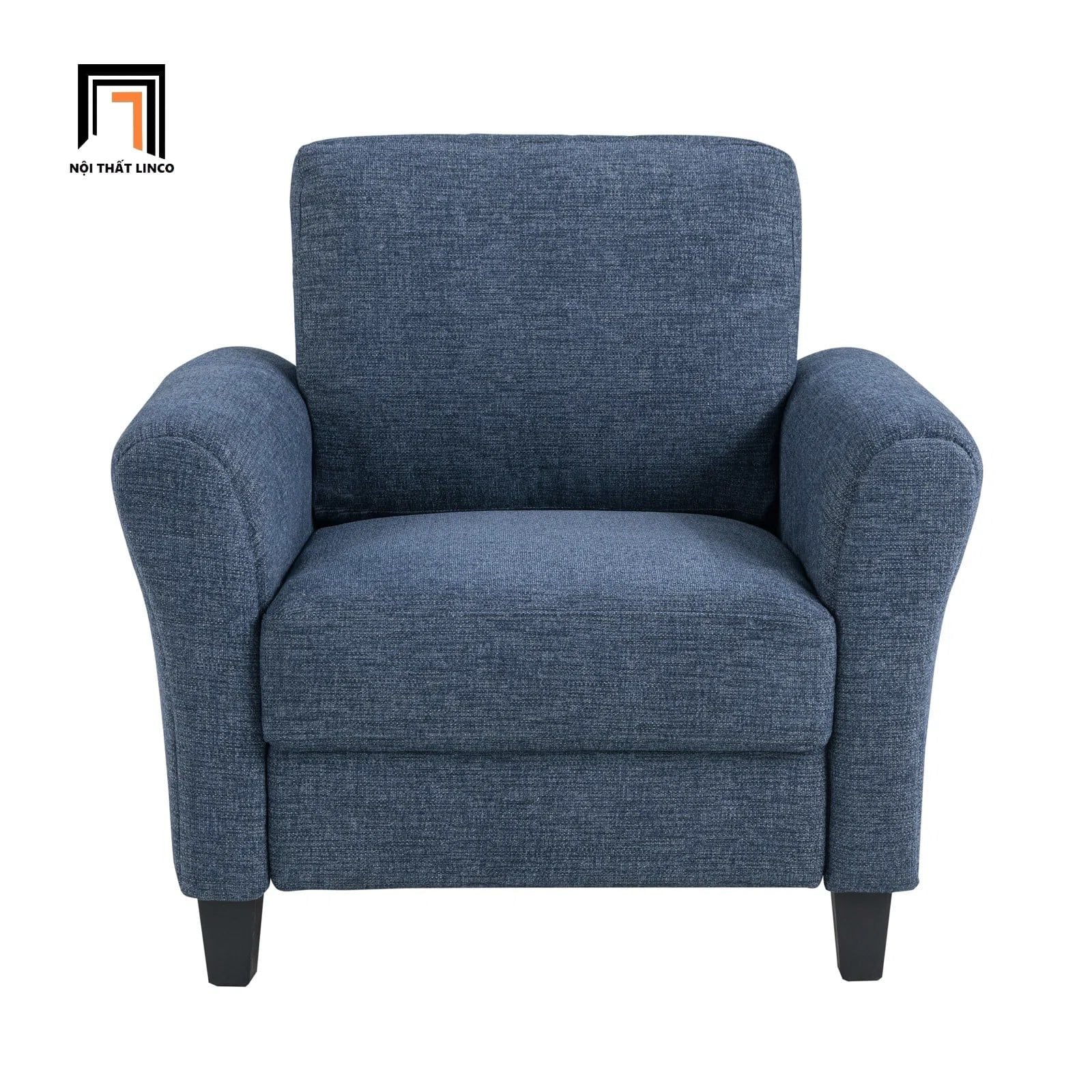  Ghế sofa đơn 1 chỗ ngồi DT100 Arsaluis vải nỉ màu xanh đậm 