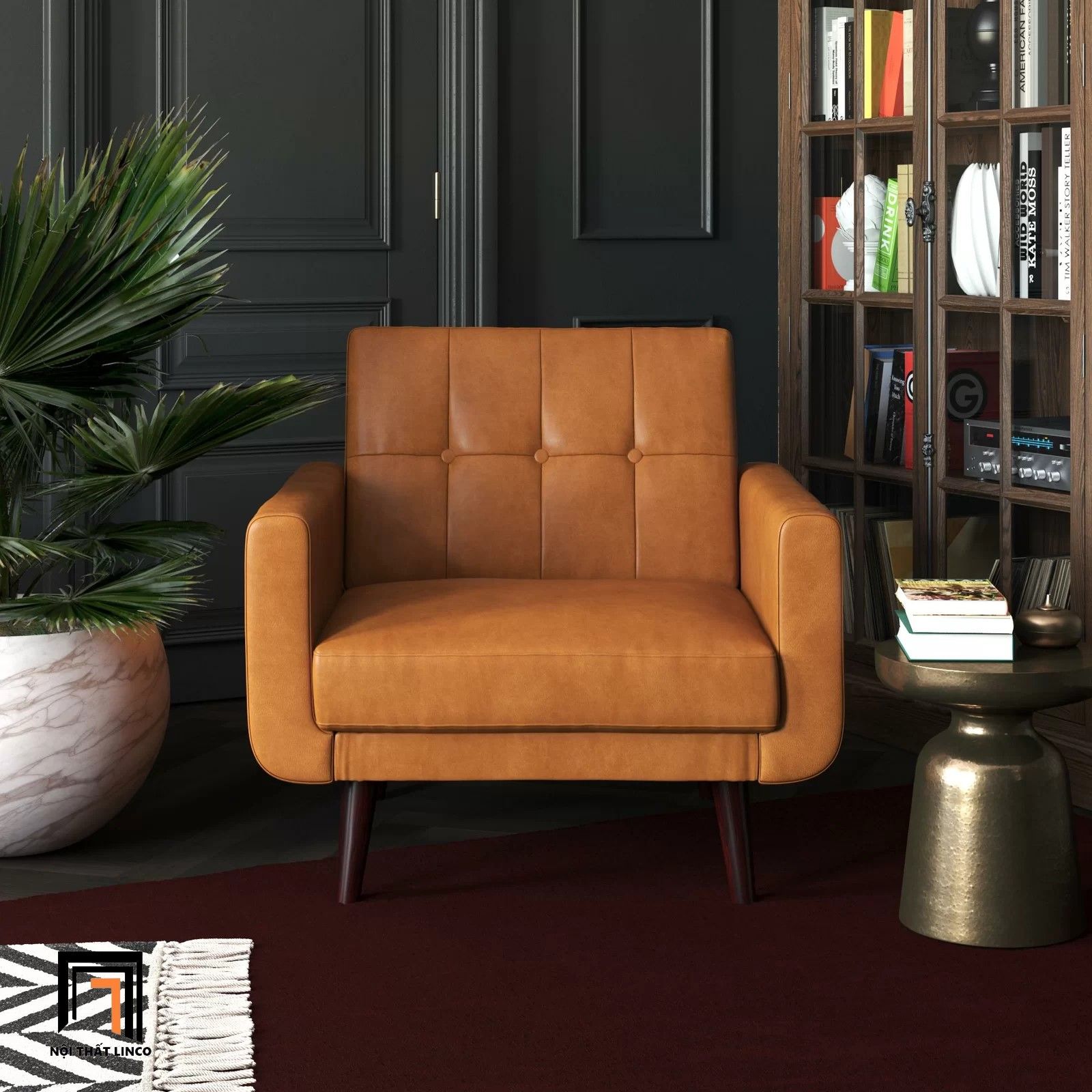  Ghế sofa đơn 1 chỗ ngồi DT5 Gaige giả da cho văn phòng 