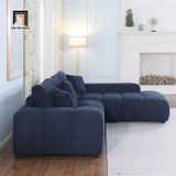  Bộ ghế sofa góc L cao cấp GT252 Marigail 2m5 x 1m7 vải nỉ xanh 