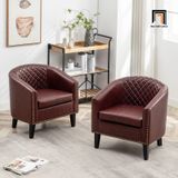  Ghế sofa đơn sang trọng DT98 Boney da công nghiệp màu nâu 