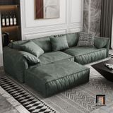  Bộ ghế sofa phòng khách da giả KT80 Mariubo màu xanh lá 