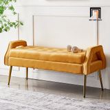  Sofa bench vải nhung SB30 Scarlet 1m4 x 55 màu vàng đồng 