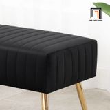  Ghế sofa đôn vải nhung đen SB3 Bretton dài 1m4 chân inox 