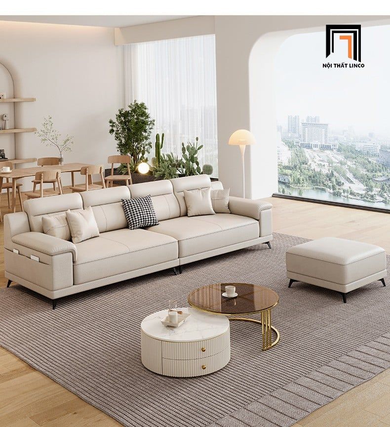  Ghế sofa băng 2m4 hiện đại BHQ62 Pilton da chống trầy xám 