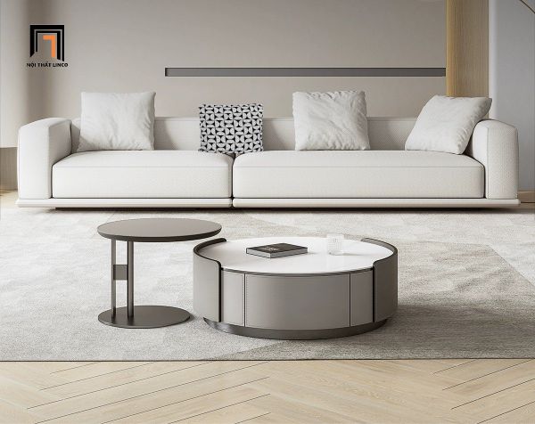 ghế sofa băng vải nỉ xám trắng