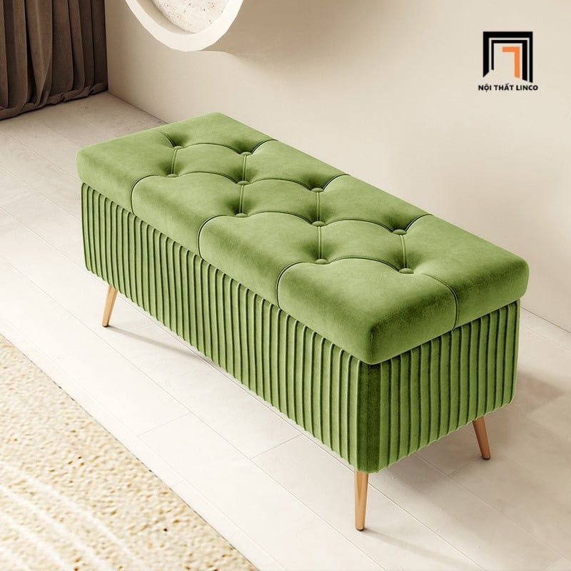  Ghế đôn sofa chữ nhật xinh xắn SB22 Toltek vải nhung nhiều màu 