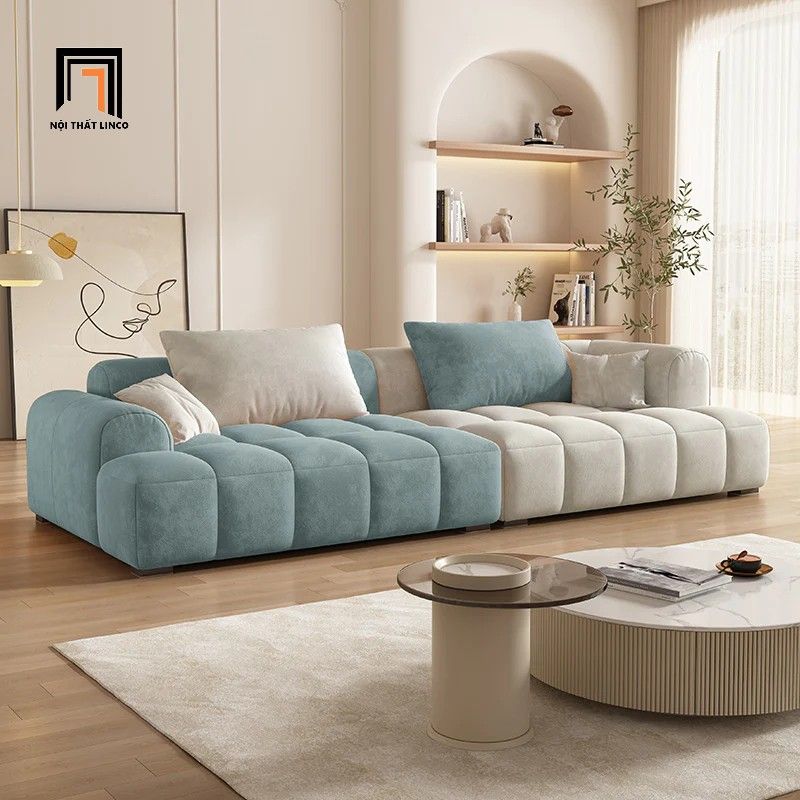  Ghế sofa văng vải nhung BT269 Camiel dài 2m6 phối màu xinh xắn 
