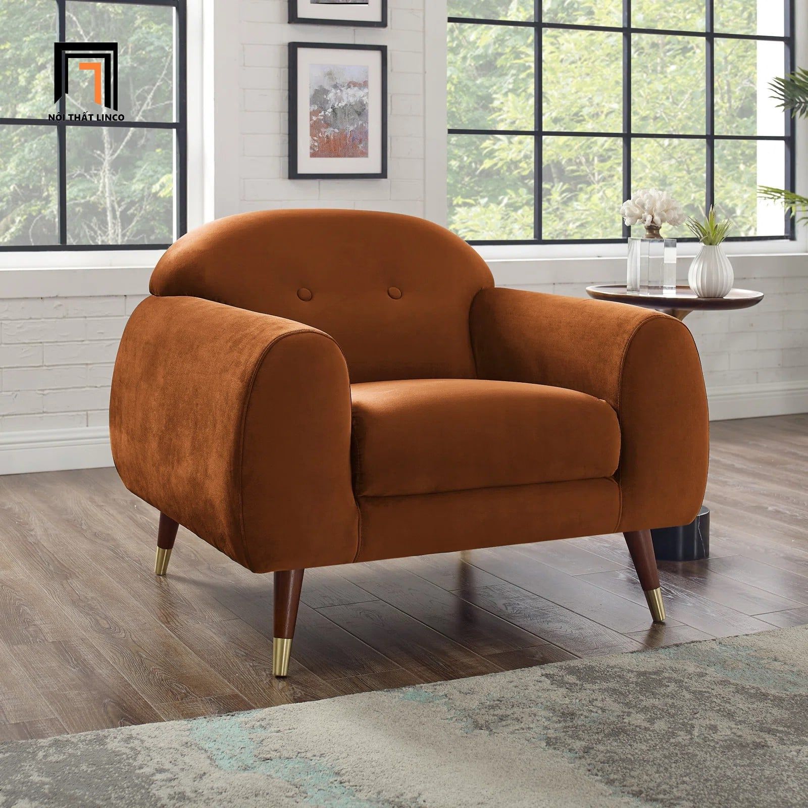  Ghế sofa đơn kiểu cong DT83 Elishah vải nỉ cho sảnh chờ 