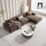  Bộ ghế sofa chữ U UT76 Plainview 3m3 bọc nhung nâu đậm 