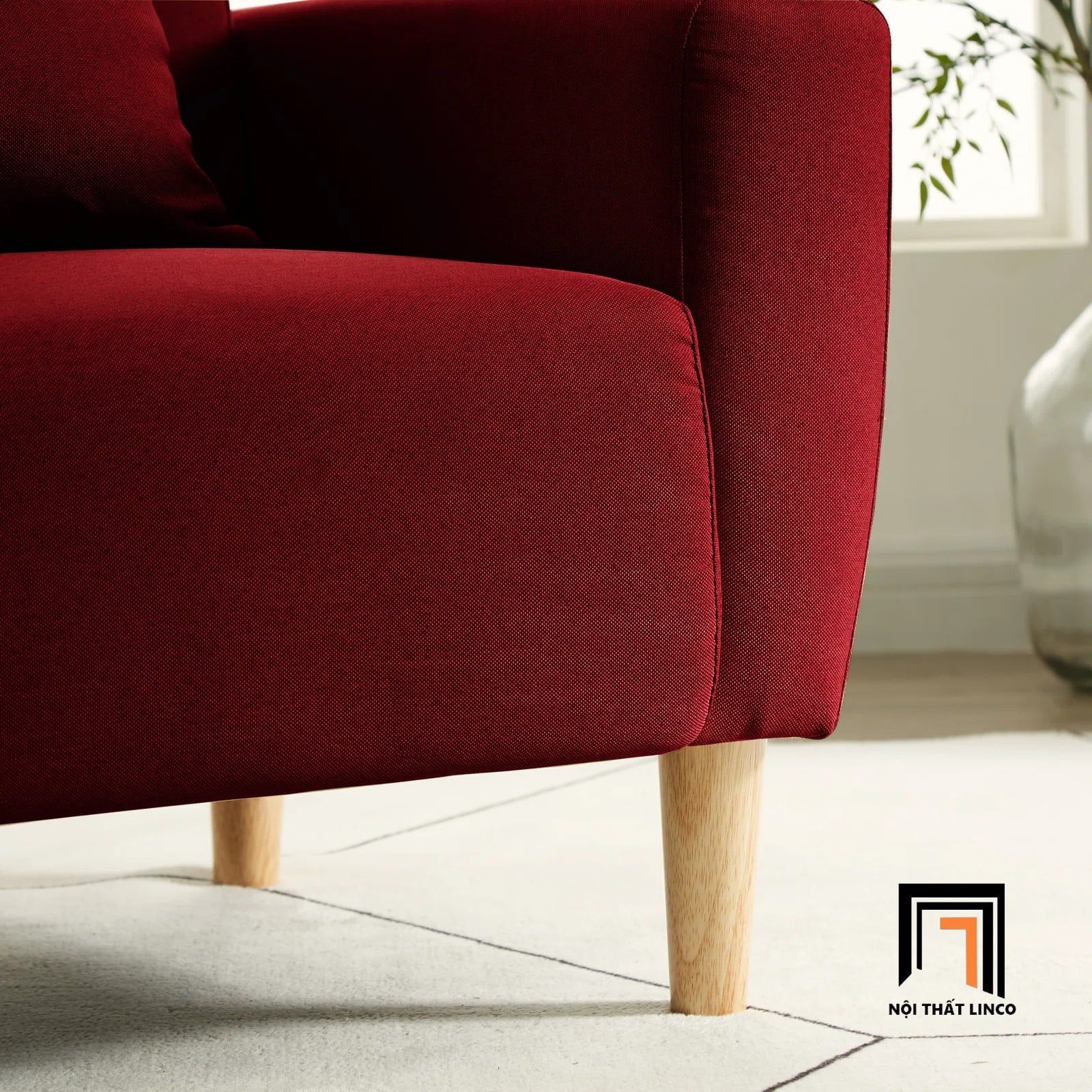  Ghế sofa đơn màu đỏ đô DT2 Zaro cho phòng ngủ nhỏ xinh 