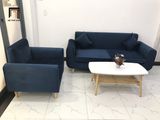  Bộ ghế sofa văn phòng làm việc KL1 Presa vải nhung xanh đậm 