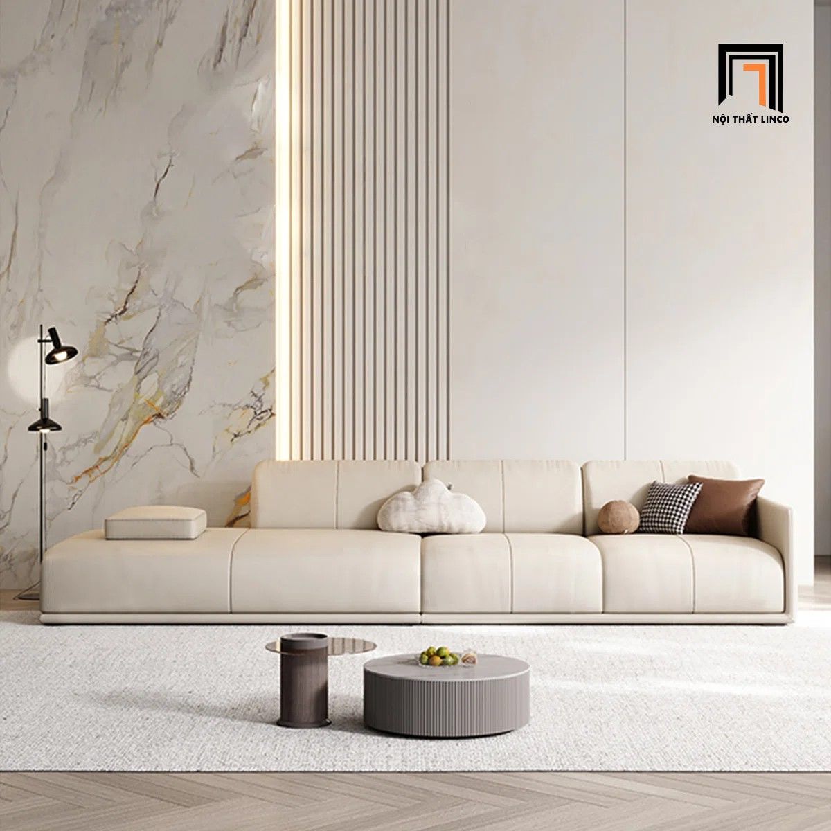  Ghế sofa văng kiểu dáng hiện đại BHQ35 Condron 2m6 bọc da 