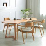  Bộ bàn ăn hình oval 4 ghế 48-BAG4-Boerne mặt gỗ đẹp 
