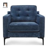  Ghế sofa đơn vải nỉ xanh đậm DT109 Lavoris phòng khách gia đình 