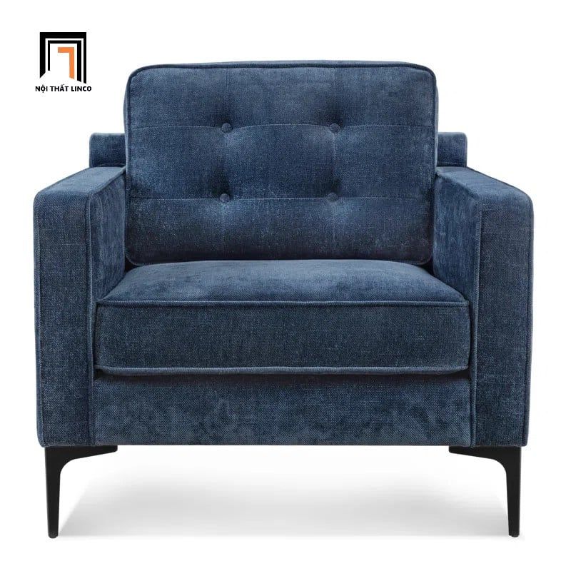  Ghế sofa đơn vải nỉ xanh đậm DT109 Lavoris phòng khách gia đình 