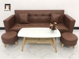  Bộ ghế sofa giường đa năng dài 2m GBL2 bật giường nằm da nâu 