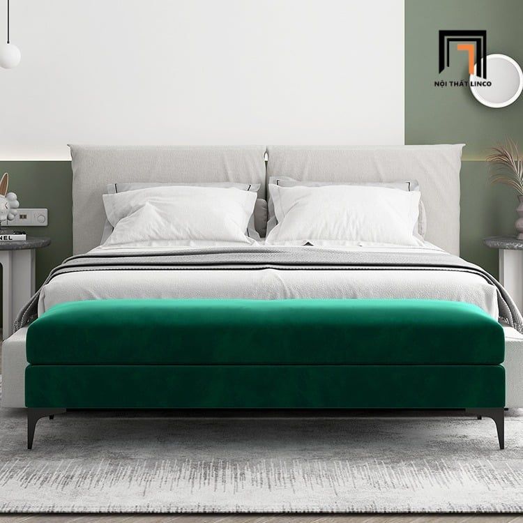  Sofa bench chữ nhật dài 1m4 SB29 Hamitor vải nhung xám 