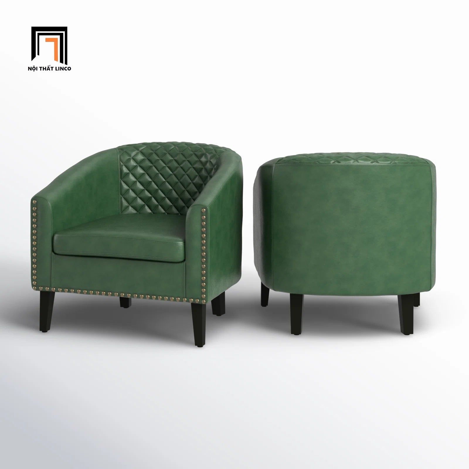  Ghế sofa đơn sang trọng DT98 Boney da công nghiệp màu nâu 