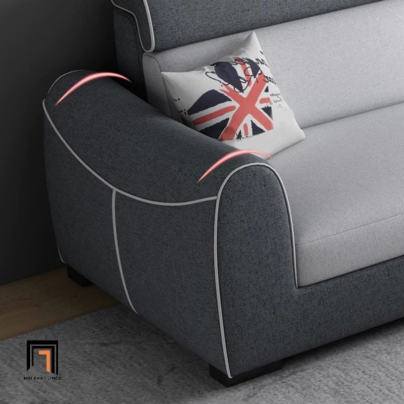  Bộ ghế sofa phòng khách lớn KT7 Hady phối màu vải nỉ mềm 