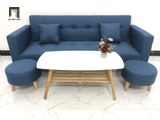  Bộ ghế sofa giường nằm dài 2m GBL2 xanh dương vải nỉ bố 