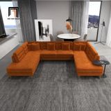  Ghế sofa chữ U UT19 Tyne 3m2 màu cam cao cấp 