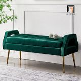  Sofa bench vải nhung SB30 Scarlet 1m4 x 55 màu vàng đồng 
