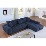  Bộ ghế sofa góc L cao cấp GT252 Marigail 2m5 x 1m7 vải nỉ xanh 