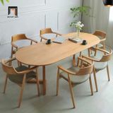  Bộ bàn ăn hình oval 4 ghế 48-BAG4-Boerne mặt gỗ đẹp 