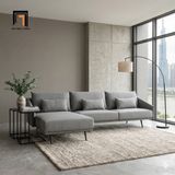  Bộ ghế sofa góc L vải nỉ xám GT293 Laviere 2m3 x 1m6 giá rẻ 