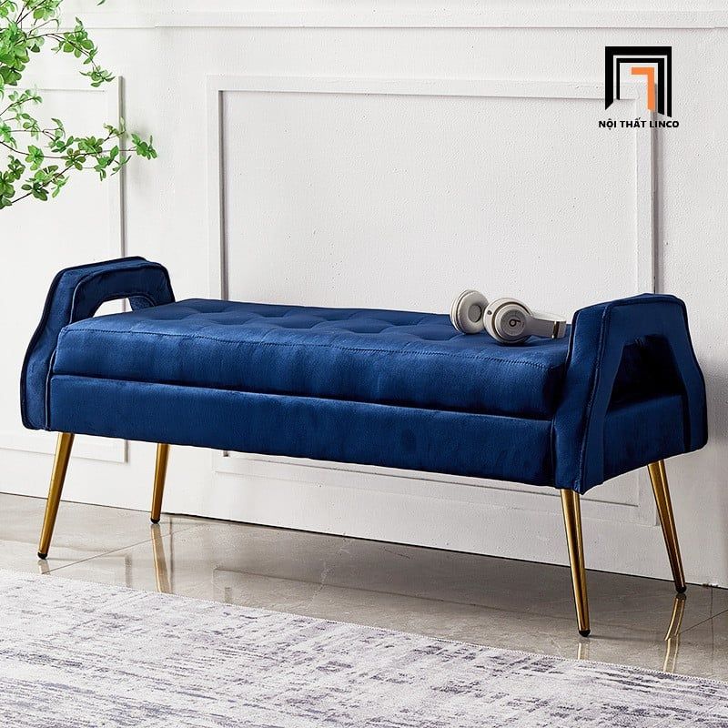  Sofa bench vải nhung SB30 Scarlet 1m4 x 55 màu vàng đồng 