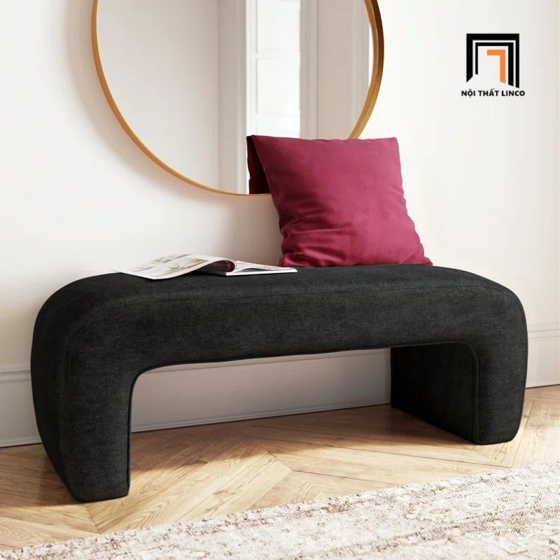  Ghế sofa đôn dài 1m2 SB6 Steven màu cam vải nỉ mềm 